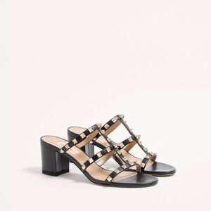 Valentino Garavani Black Studded Block Heels